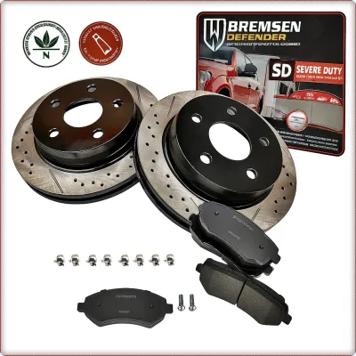 2X NAWIERCANE I NACINANE TARCZE I KLOCKI HAMULCOWE PRZEDNIE DO DODGE RAM 1500 20...