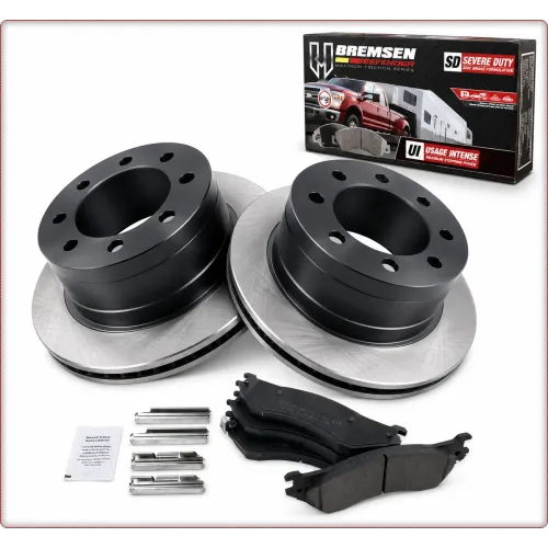 2X TARCZE I KLOCKI HAMULCOWE TYLNE DO DODGE RAM 2500 3500 2003 - 2008