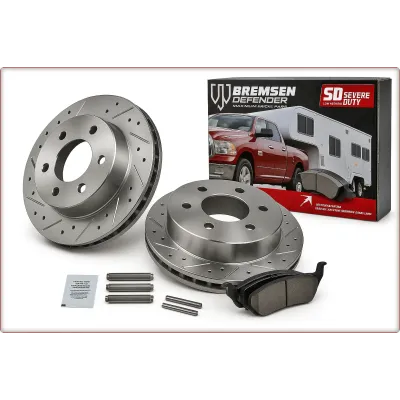 2X DISCHI FRENO FORATI E PASTIGLIE POSTERIORI PER FORD F-150 2004 - 2011