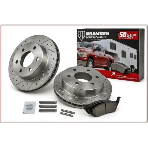 2X DISCHI FRENO FORATI E PASTIGLIE POSTERIORI PER FORD F-150 2004 - 2011