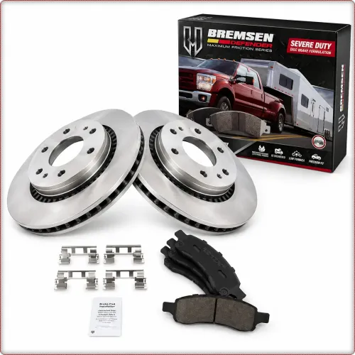 2X TARCZE HAMULCOWE + KLOCKI HAMULCOWE NA PRZÓD DO CHEVROLET TRAILBLAZER GMC ENVOY 2006-