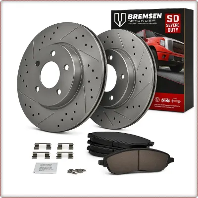 2X NAWIERCANE TARCZE I KLOCKI HAMULCOWE PRZEDNIE DO CHRYSLER 300C 2005 - 2023 34...