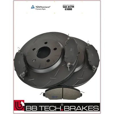 2X DISCHI FRENO BAFFATI E PASTIGLIE ANTERIORI PER FORD MUSTANG 2005 - 2014 TÜV