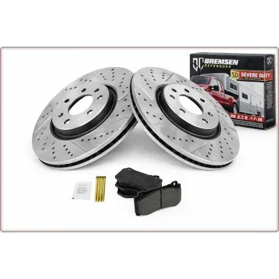 DISCHI FRENO FORATI E PASTIGLIE ANTERIORI PER JEEP GRAND CHEROKEE 2006 - 2010 SR...