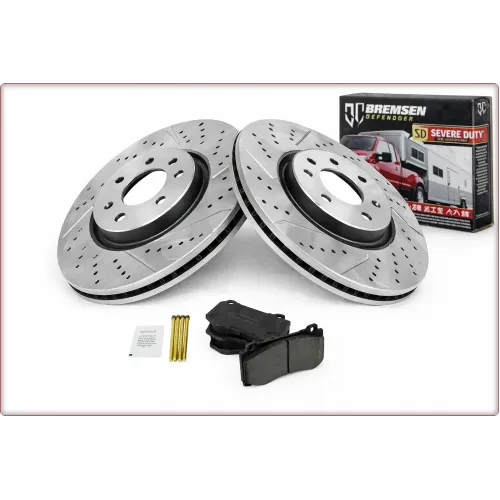 DRILLED ROTORS BRAKE PADS FRONT FOR JEEP GRAND CHEROKEE 2006 - 2010 SRT