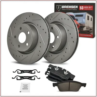 2X DISCHI FRENO FORATI E PASTIGLIE ANTERIORI PER JEEP GRAND CHEROKEE 2011 - 2021