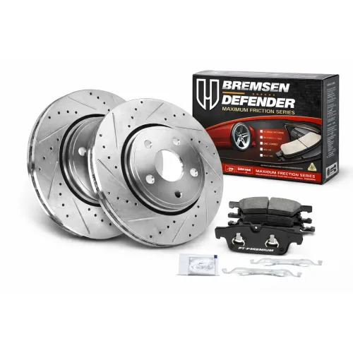 NAWIERCANE TARCZE HAMULCOWE + KLOCKI HAMULCOWE PRZEDNIE DO JEEP GRAND CHEROKEE 2011 - 2020