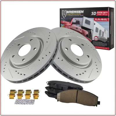 2X DISCHI FRENO FORATI E PASTIGLIE ANTERIORI PER DODGE GRAND CARAVAN JOURNEY 201...