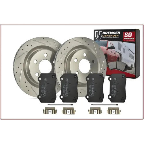 2X NAWIERCANE TARCZE I KLOCKI HAMULCOWE TYLNE DO JEEP GRAND CHEROKEE 2011 - SRT