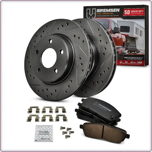 2X NAWIERCANE TARCZE I KLOCKI HAMULCOWE TYLNE DO FORD MUSTANG 2015 - 2022