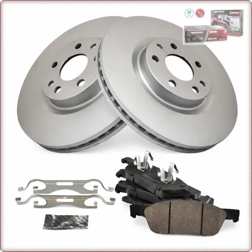 2X TARCZE HAMULCOWE + KLOCKI HAMULCOWE NA PRZÓD DO FORD EDGE 2015 - 2020 FWD