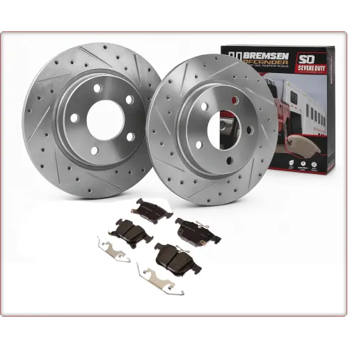 2X DISCHI FRENO FORATI E PASTIGLIE POSTERIORI PER CHRYSLER VOYAGER 2020 - 2025