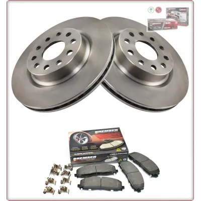 2X DISCHI FRENO + PASTIGLIE FRENO ANTERIORI PER JEEP WRANGLER GLADIATOR 2018 - 2...