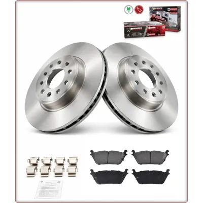 2X DISCHI FRENO + PASTIGLIE FRENO POSTERIORI PER RAM 1500 DT 2019 - 2025 6 PRIGI...