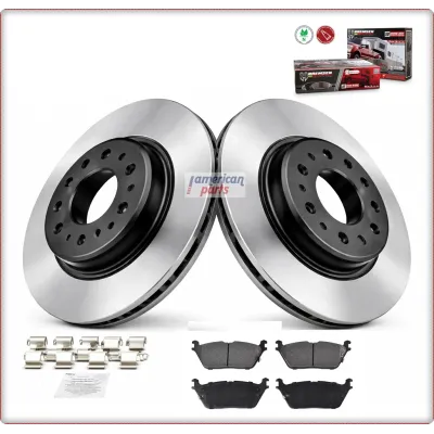 2X DISCHI FRENO + PASTIGLIE FRENO POSTERIORI PER RAM 1500 DT 2019 - 2025 NERO