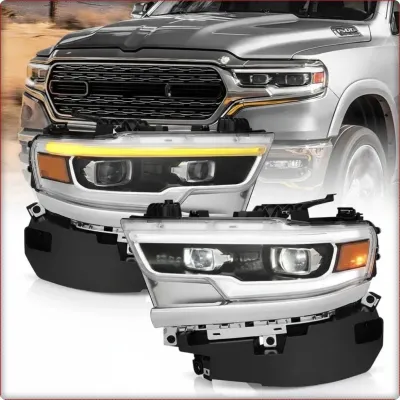 2X REFLEKTORY PRZEDNIE DO RAM 1500 DT 2019 - 2026 FULL LED MATRIX LIMITED LONGHO...