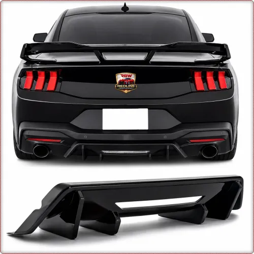 DIFFUSORE POSTERIORE PER FORD MUSTANG 2024 - 2026 TÜV NERO OPACO