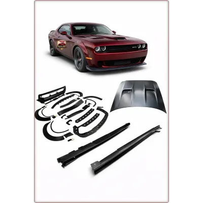 ZDERZAK, MASKA I NAKŁADKI PROGÓW DO DODGE CHALLENGER 2015-2023 HELLCAT POSZERZEN...
