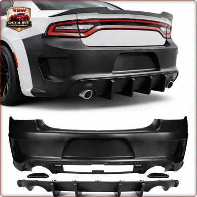 PARAURTI POSTERIORE + DIFFUSORE PER DODGE CHARGER 2015 - 2024 SRT 2021+ STILE / ...
