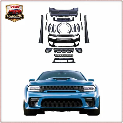 BODY KIT PARAURTI ANTERIORE E POSTERIORE PER DODGE CHARGER 2015 - 2023 STILE HEL...
