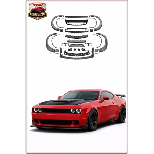 PARAURTI ANTERIORE CON ALLARGAMENTI CARROZZERIA PER DODGE CHALLENGER 2015 - 2024 STILE DEMON / TÜV