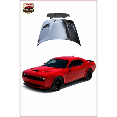 COFANO IN ALLUMINIO PER DODGE CHALLENGER 2008 - 2024 HELLCAT SRT STILE
