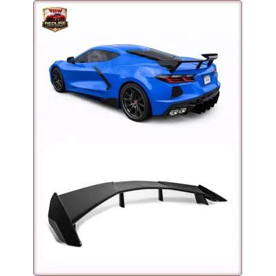 SPOILER POSTERIORE PER CHEVROLET CORVETTE 2020 - 2026 ALETTONE ALTO / NERO LUCID...
