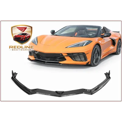 SPOILER INFERIORE ANTERIORE PER CHEVROLET CORVETTE 2020 - 2026 100% FIBRA DI CAR...