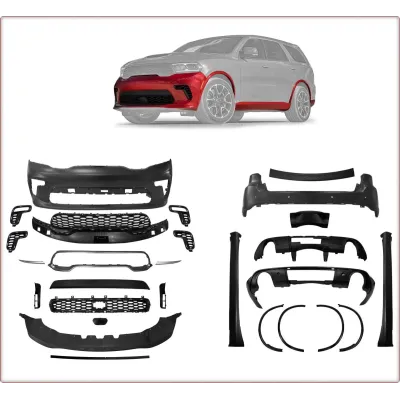 BODY KIT PARAURTI ANTERIORE E POSTERIORE PER DODGE DURANGO 2014–2023 STILE SRT H...
