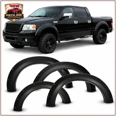 ALLARGAMENTI PARAFANGHI ANTERIORI E POSTERIORI PER FORD F-150 2004 - 2008 NERO O...