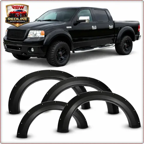 ALLARGAMENTI PARAFANGHI ANTERIORI E POSTERIORI PER FORD F-150 2004 - 2008 NERO OPACO