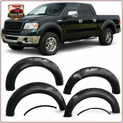 ALLARGAMENTI PARAFANGHI ANTERIORI E POSTERIORI PER FORD F-150 2009 - 2014 NERO O...