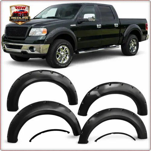 KOTFLÜGELVERBREITERUNG VORNE HINTEN FÜR FORD F-150 2009 - 2014 SCHWARZ MATT