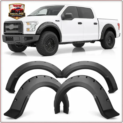 KOTFLÜGELVERBREITERUNG VORNE HINTEN FÜR FORD F-150 2015 - 2017 SCHWRAZ MATT