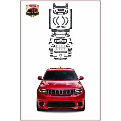 BODY KIT PARAURTI ANTERIORE E POSTERIORE PER JEEP GRAND CHEROKEE 2014 - 2021 TRA...