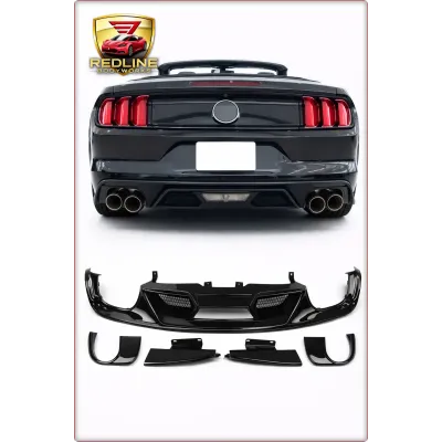 DIFFUSORE POSTERIORE PER FORD MUSTANG 2015 - 2017 STILE GT500 LUCIDO