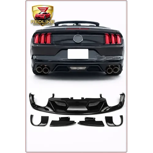 REAR DIFFUSER FOR FORD MUSTANG 2015 - 2017 GT500 STYLE GLOSSY