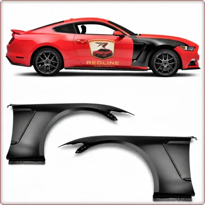 2X PARAFANGHI ANTERIORI IN ALLUMINIO PER FORD MUSTANG 2015 - 2017 STILE GT350