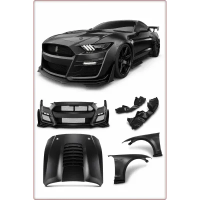 BODY KIT — PARAURTI, COFANO E PARAFANGO PER FORD MUSTANG 2015 - 2017 STILE GT500