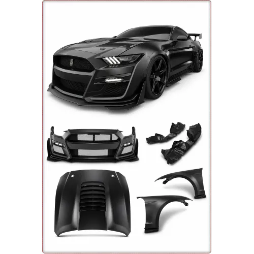 BODY KIT — PARAURTI, COFANO E PARAFANGO PER FORD MUSTANG 2015 - 2017 STILE GT500