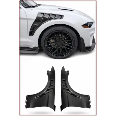 2X PARAFANGHI ANTERIORI IN ALLUMINIO PER FORD MUSTANG 2015 - 2017 STILE GT500