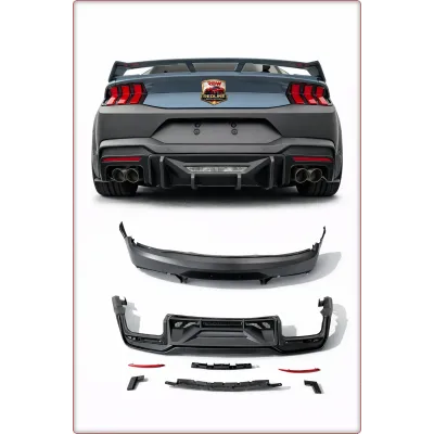 ZDERZAK TYLNY + DYFUZOR Z LED DO FORD MUSTANG 2015-2023 W STYLU DARK HORSE
