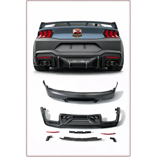 PARAURTI POSTERIORE + DIFFUSORE CON LED PER FORD MUSTANG 2015-2023 STILE DARK HORSE