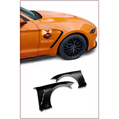 2X PARAFANGHI ANTERIORI IN ALLUMINIO PER FORD MUSTANG 2018 - 2023 STILE GT350