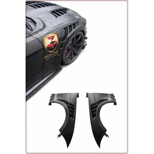 2x AILE AVANT ALUMINIUM POUR FORD MUSTANG 2018 - 2023 GT500 STYLE