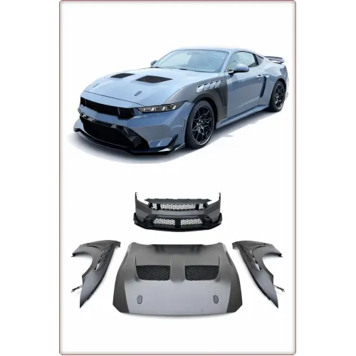 BODY KIT — ZDERZAK, MASKA I BŁOTNIK DO FORD MUSTANG 2024 - 2026 W STYLU GTD