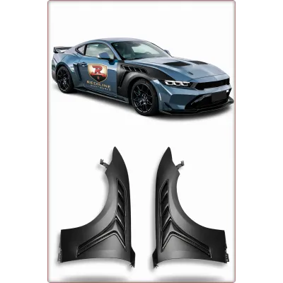2X PARAFANGHI ANTERIORI IN ALLUMINIO PER FORD MUSTANG 2024 - 2026 STILE GTD