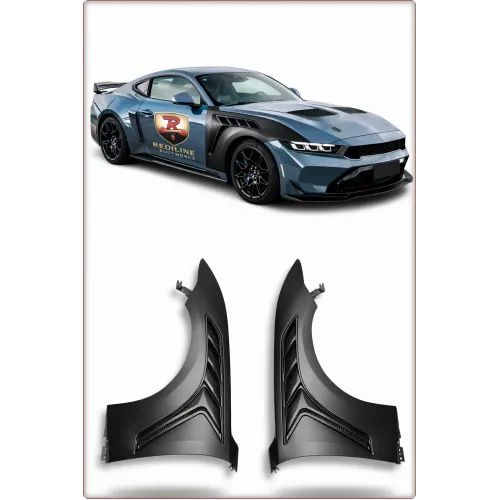2X ALUMINIOWE BŁOTNIKI PRZEDNIE DO FORD MUSTANG 2024 - 2026 W STYLU GTD