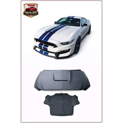 COFANO IN ALLUMINIO PER FORD MUSTANG 2015 2016 2017 STILE GT350