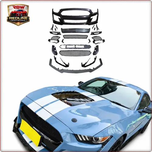 KOMPLETNY ZDERZAK PRZEDNI DO FORD MUSTANG 2015 - 2017 W STYLU GT500 / TÜV